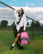 Sprayground Zaino Shark Central Pink Embroidered Backpack - immagine 2