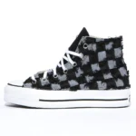Platform Hi Black Destroy Denim