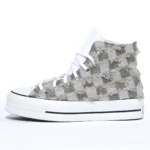 Platform Hi White Destroy Denim