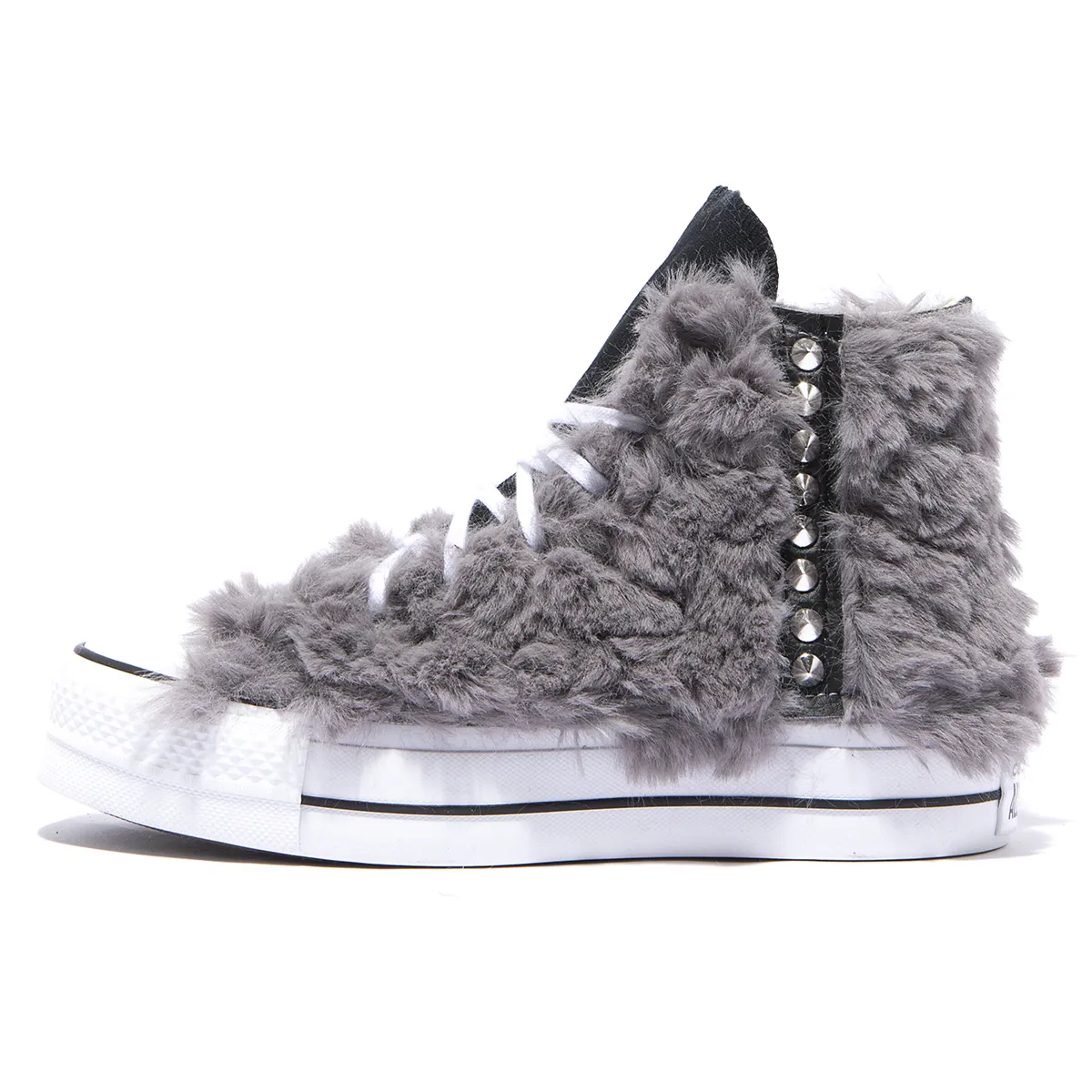 _43A9901 Platform Hi Stripes Furry Grey - immagine 1