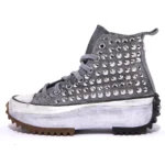 Platform Hike Hi Grey Full Studs Washed