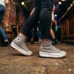Platform Hike Hi Grey Borchie Strass Washed - immagine 2