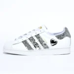Adidas Superstar Glitter Argento Heart Strass