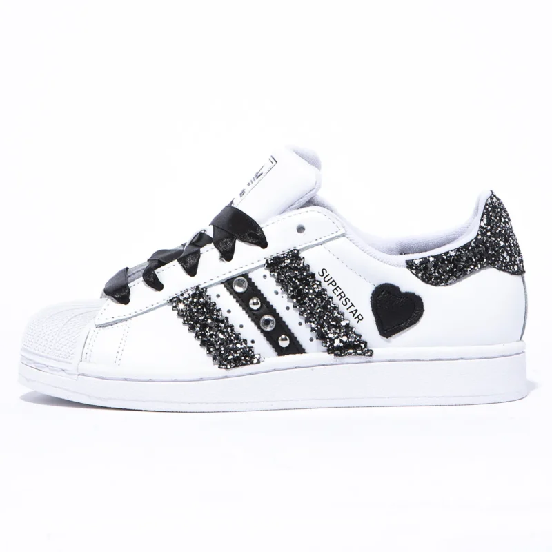 Adidas Superstar Glitter Heart Strass | Il Maltese Lab - Scarpe  personalizzate