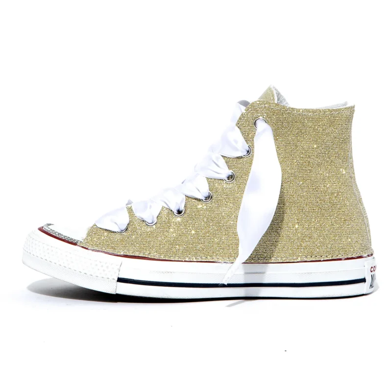 All Star Hi Satin Oro Gioiello Il Maltese Lab Scarpe personalizzate