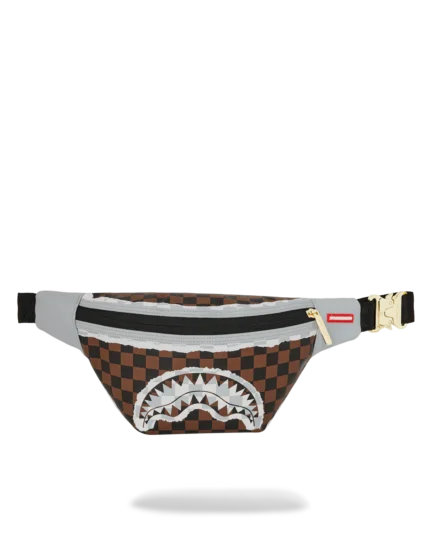 Sprayground Marsupio Cream And Brown Tear Check Savvy Crossbody