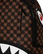 Sprayground Zaino Sharks In Paris Wtf Bubble Brown Check Backpack - immagine 11