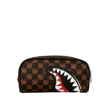 Sprayground Astuccio Sharks In Paris Wtf Bubble Brown Check Pouch