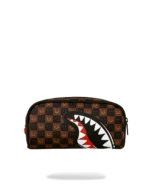 Sprayground Astuccio Sharks In Paris Wtf Bubble Brown Check Pouch