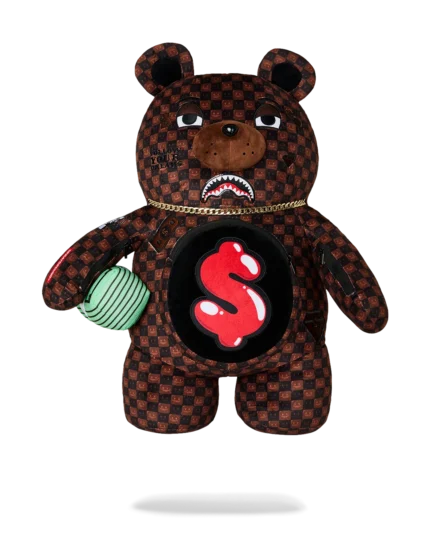 Sprayground Zaino Sharks In Paris Wtf Bubble Brown Check Moneybear Backpack