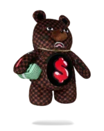 Sprayground Zaino Sharks In Paris Wtf Bubble Brown Check Moneybear Backpack - immagine 3
