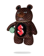 Sprayground Zaino Sharks In Paris Wtf Bubble Brown Check Moneybear Backpack - immagine 5