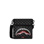 Sprayground Tracolla Sharks In Paris Wtf Bubbly Black Check messenger Sling