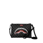 Sprayground Pochette Sharks In Paris Wtf Bubbly Black Check Crossover Clutch