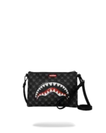 Sprayground Pochette Sharks In Paris Wtf Bubbly Black Check Crossover Clutch