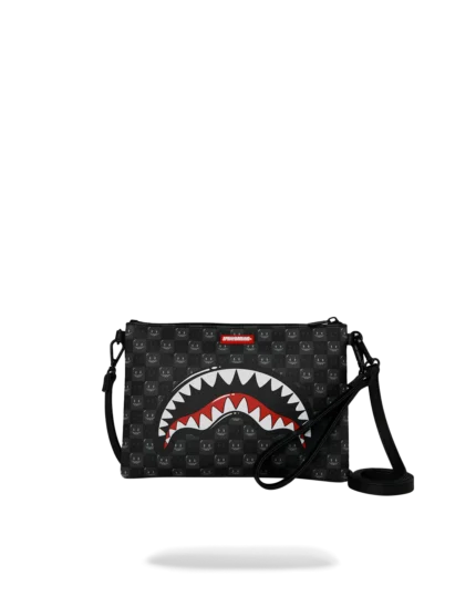 Sprayground Pochette Sharks In Paris Wtf Bubbly Black Check Crossover Clutch