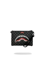 Sprayground Pochette Sharks In Paris Wtf Bubbly Black Check Crossover Clutch - immagine 3