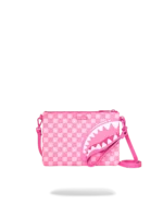 Sprayground Pochette Pink New Check Faces Crossover Clutch