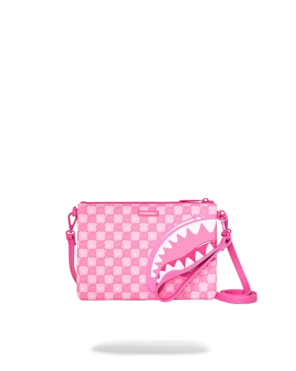 Sprayground Pochette Pink New Check Faces Crossover Clutch