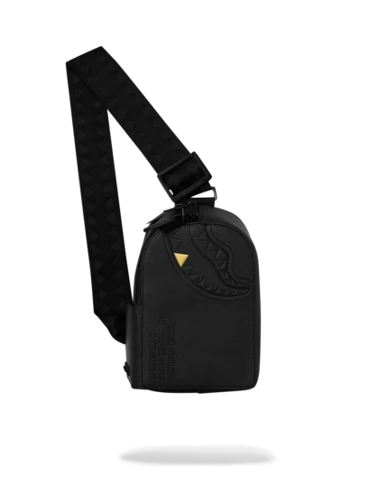 Sprayground Blacked Out Embossed Gold Tooth Sling