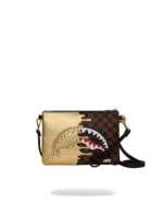 Sprayground Sharks In Paris Gold Drip Crossover Clutch