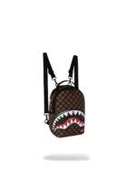 Sprayground Tracolla Zainetto Shark In Paris WTF Bubble Brown Check Mini Backpack - immagine 3
