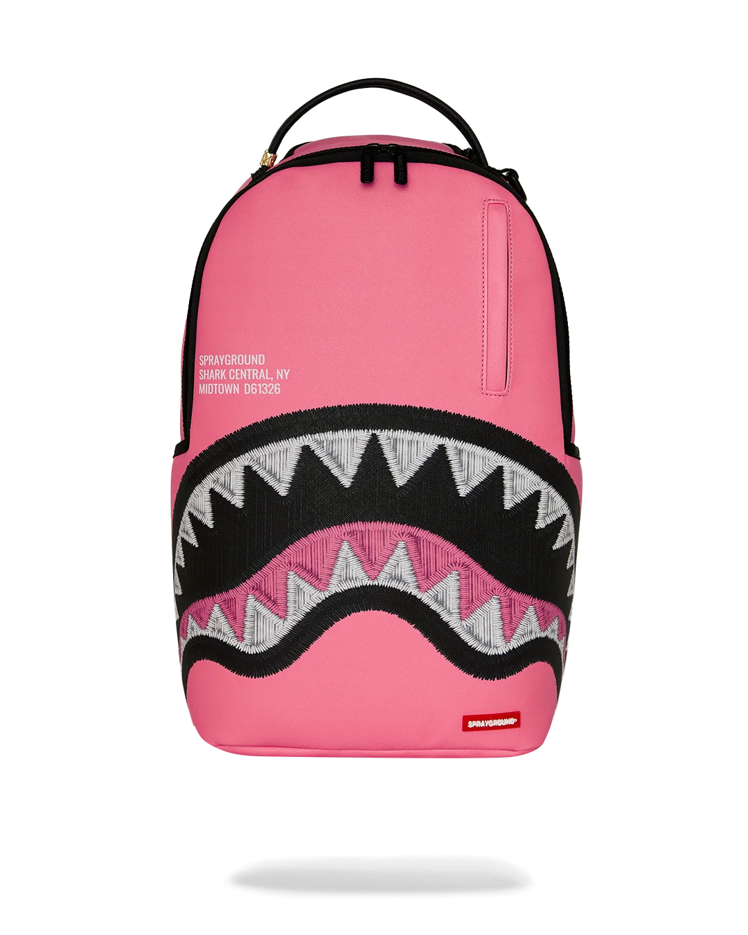 B9630_1 Sprayground Zaino Shark Central Pink Embroidered Backpack - immagine 1