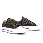 Platform Low Black Gold Pizzo - immagine 2