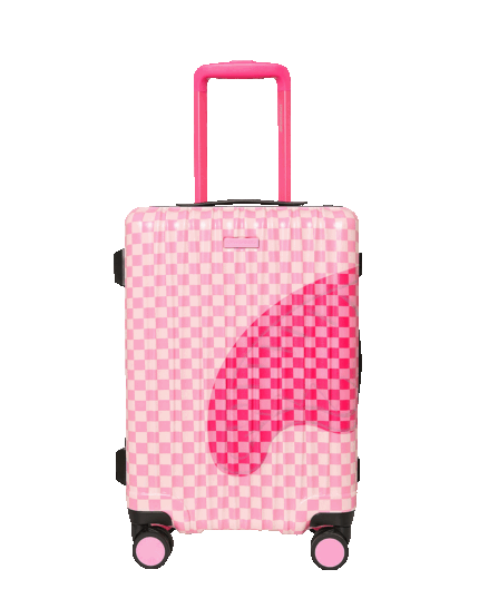 Sprayground Trolley Pink Sharks In Paris Patch Carry On Luggage