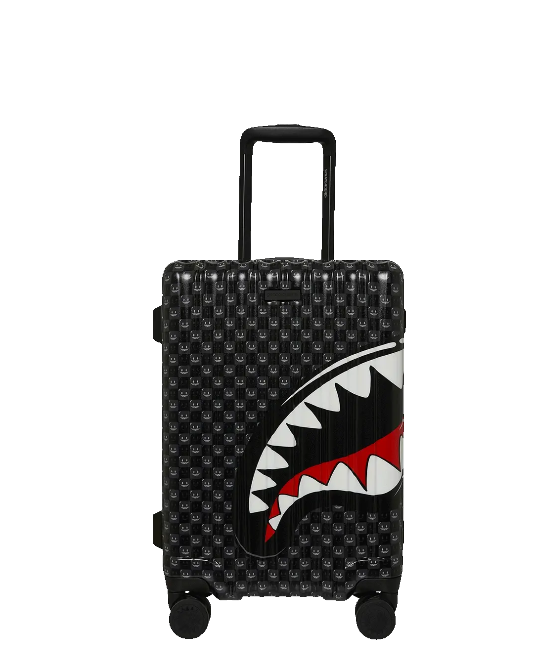 CL328_GIF Sprayground Trolley Sharks In Paris Wtf Bubbly Black Check Carry-on Luggage - immagine 1
