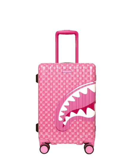 Sprayground Trolley Pink New Check Faces Carry-On Luggage
