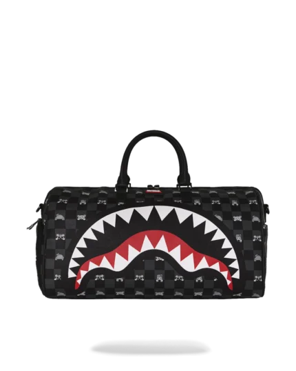 Sprayground Borsone Gray Peeking Character Check Duffle