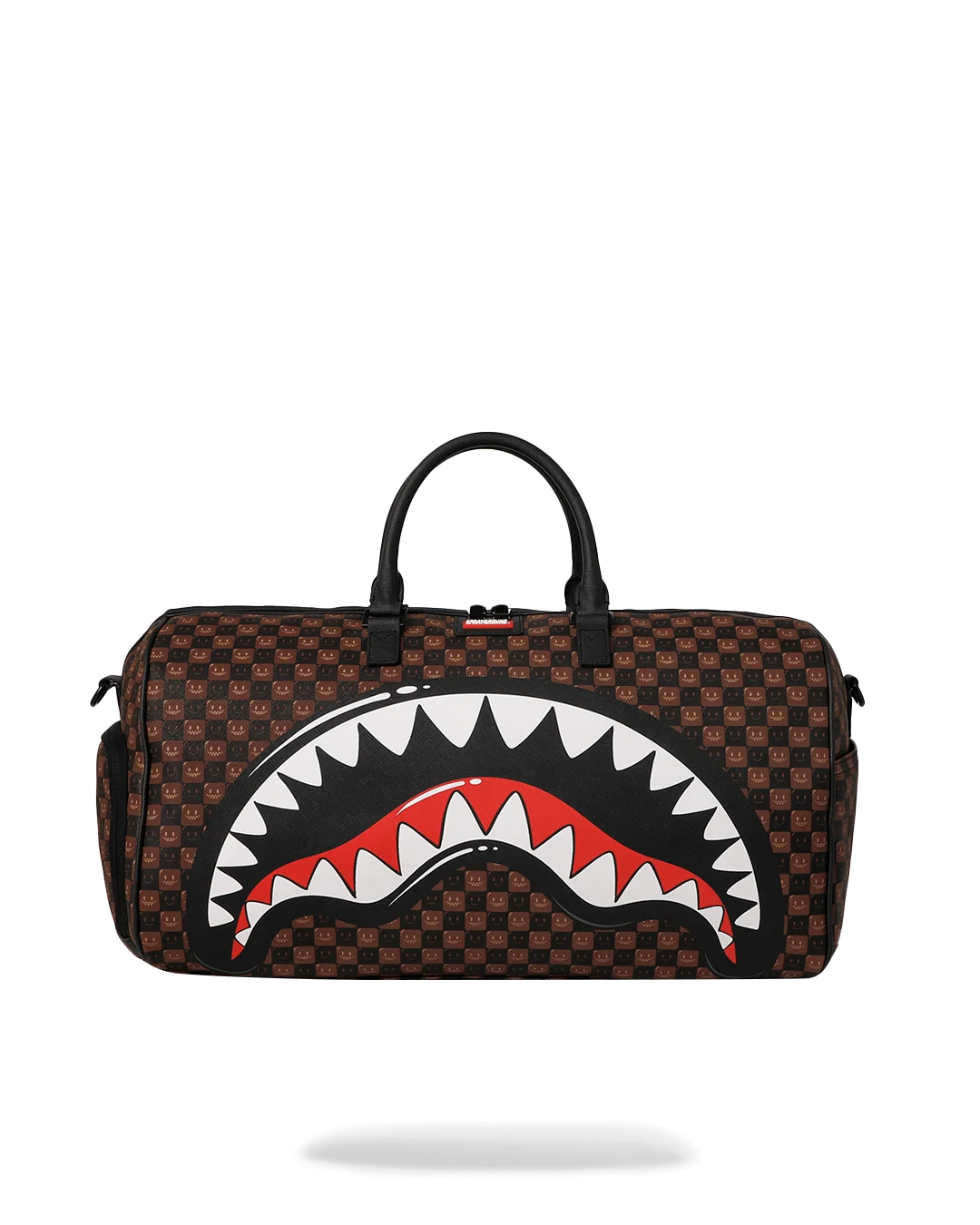 D9306_1 Sprayground Borsone Sharks In Paris Wtf Bubble Brown Check Duffle - immagine 1