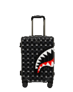Sprayground Trolley Gray Peeking Character Check Carry-On Luggage