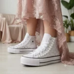 Platform Hi White Pizzo Perle - immagine 2