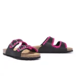 Grunland Stripes Nero Crochet Fuxia - 35