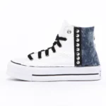 Platform Hi White Denim Pitone