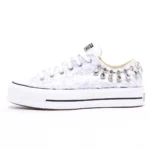 Platform Low White Pizzo Gioiello