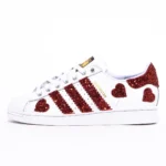 Adidas Superstar Glitter Cuori Rossi