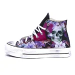 Platform Hi Black Teschi e Fiori
