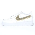 Nike Air Force One Glitter Oro Borchie