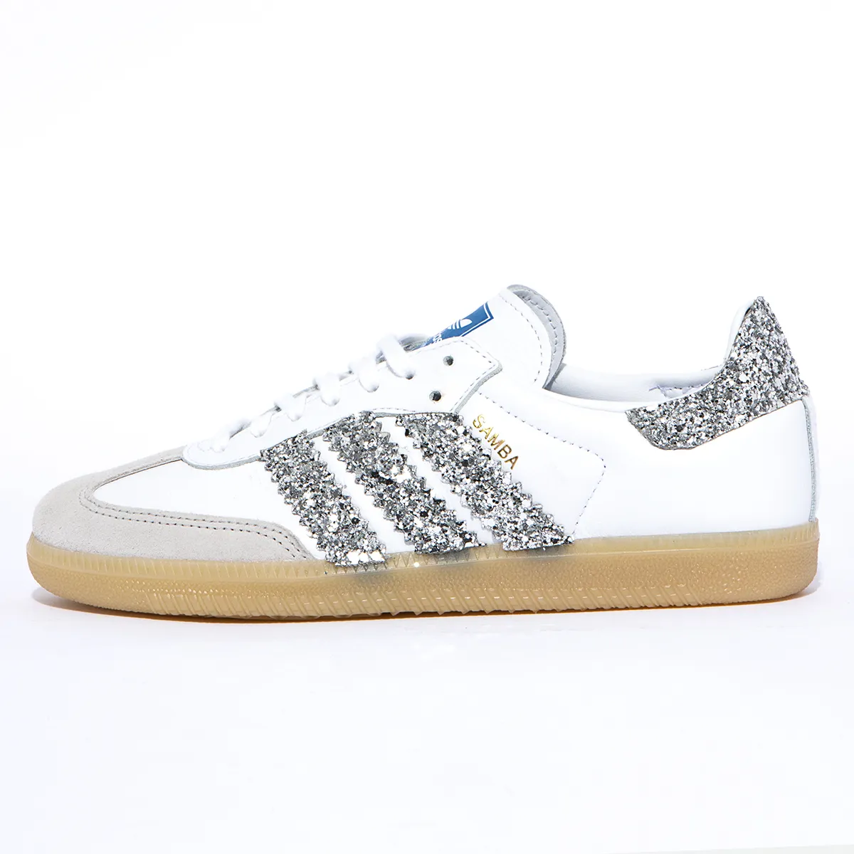 Adidas Samba Silver Glitter Il Maltese Lab Scarpe Personalizzate Adidas Samba Silver Glitter Il Maltese Lab Scarpe Personalizzate