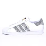 Adidas Superstar Glitter Stripes Silver Borchie