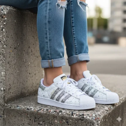 Ginnastica Adidas Scarpe Adidas Superstar Bianche E Argento Adidas  Originals SUPERSTAR II Sneakers Basse Footwear White