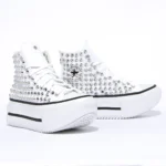 Platform Double Stack Hi White Borchie - immagine 2