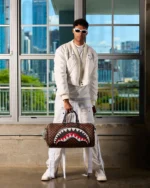 Sprayground Borsone Sharks In Paris Wtf Bubble Brown Check Duffle - immagine 2