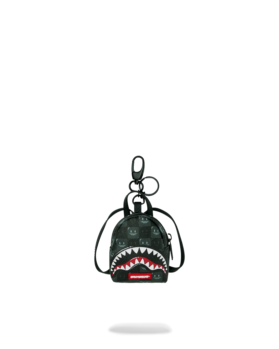 K9317_1 Sprayground Portachiavi Sharks In Paris Wtf Bubbly Black Check Backpack Keychain - immagine 1