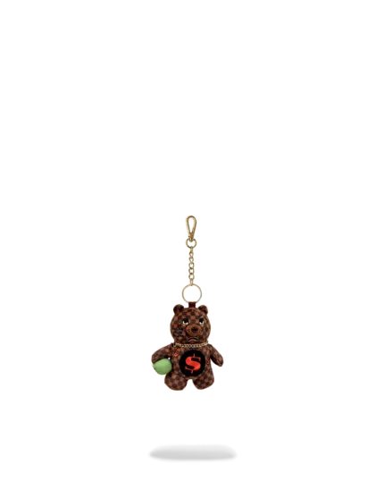 Sprayground Portachiavi Sip Wtf Bubbly Brown Check Bear Keychain