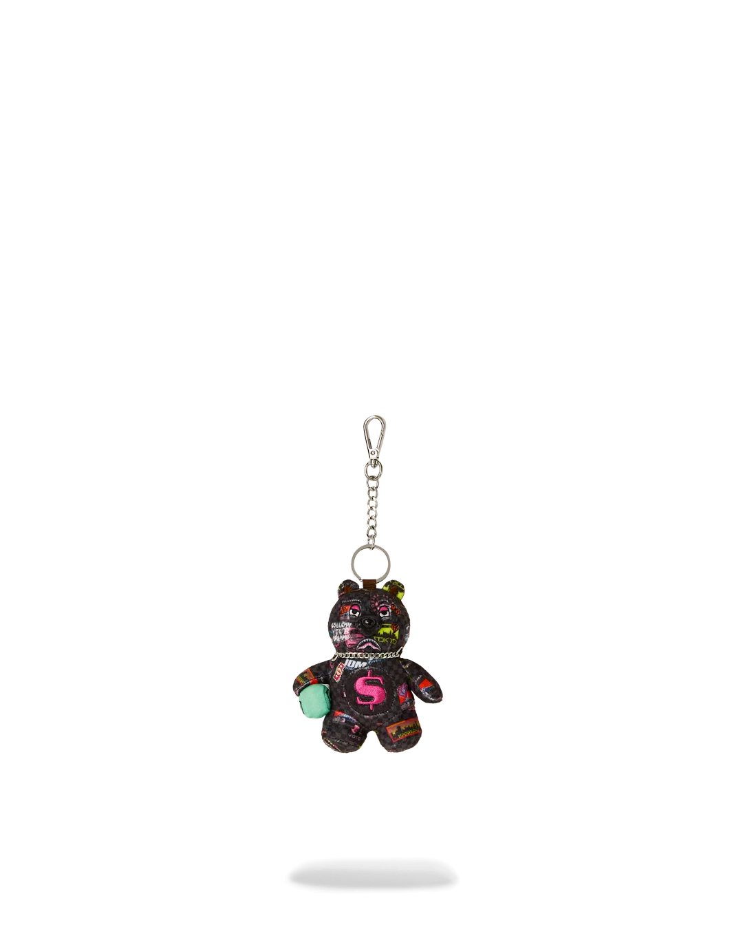 K9595_1 Sprayground Portachiavi Global Mogul Cyber Punk Bear Keychain - immagine 1