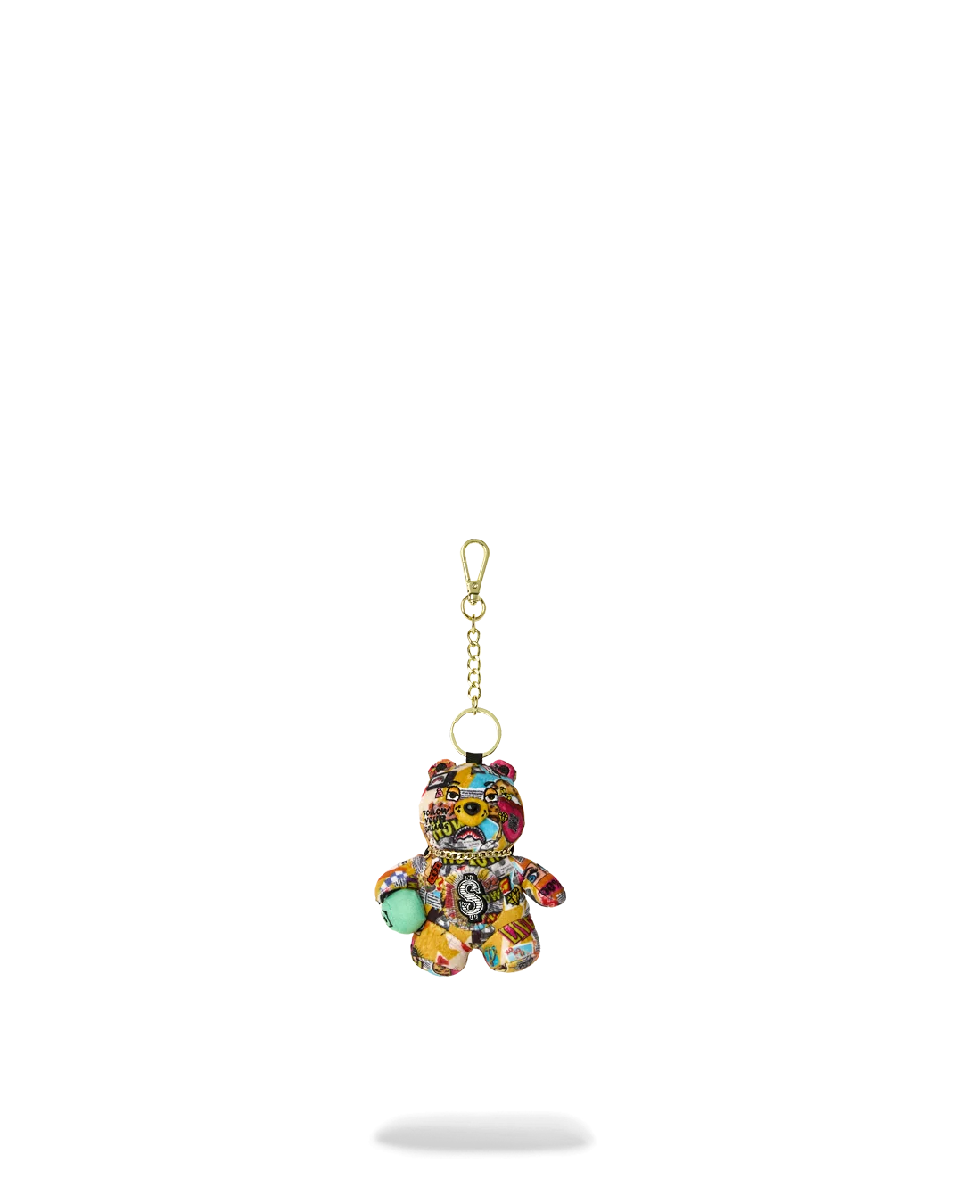 K9599_1 Sprayground Portachiavi Magazine Collage Bear Keychain - immagine 1